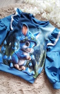 Bluza królik, rękaw bufka +falbanka