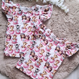 Bluzka zwierzątka , rękaw motylek